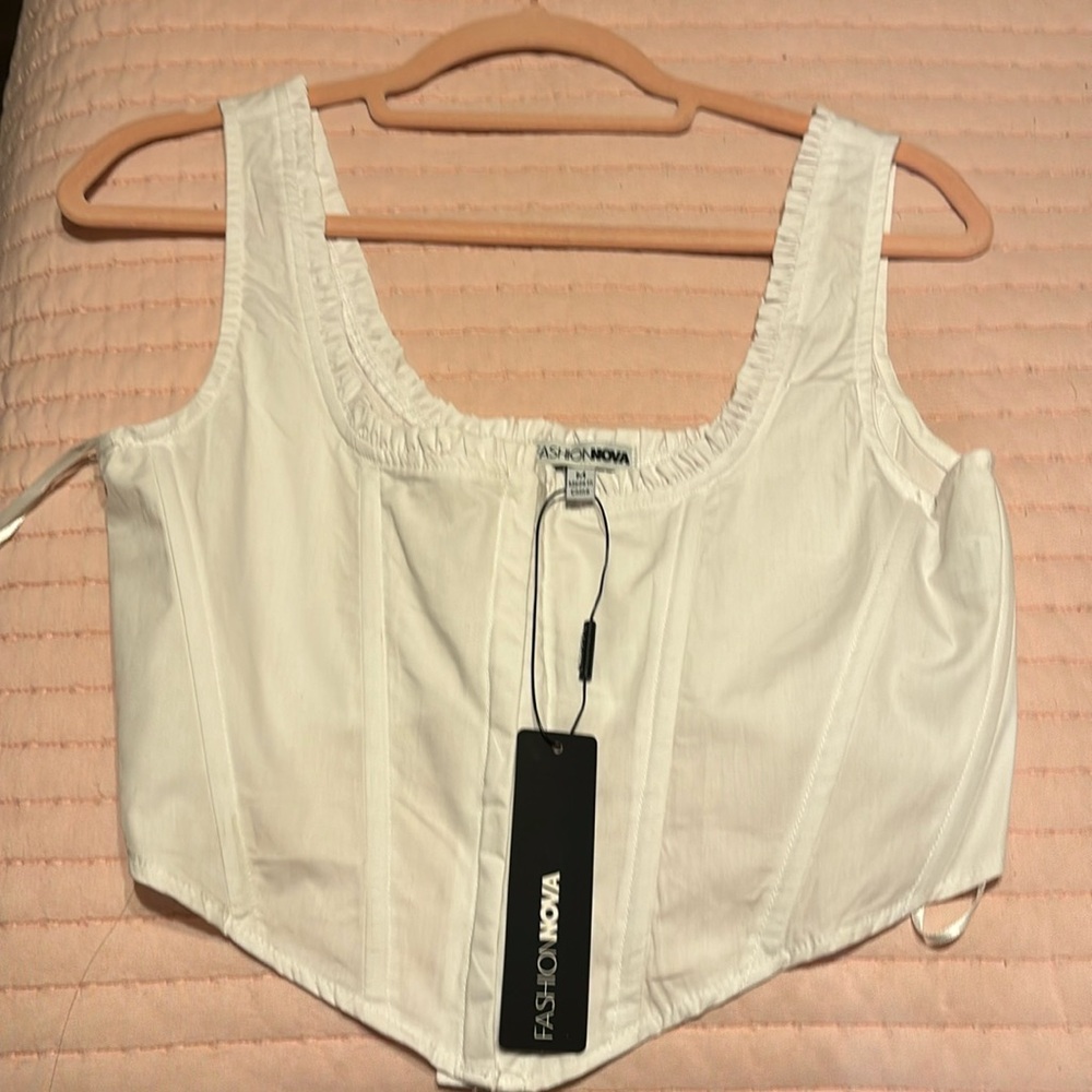 White corset top from fashion nova in size medium